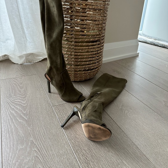Nine West Open-Toe olive green Knee High Boots - Picture 2 of 4